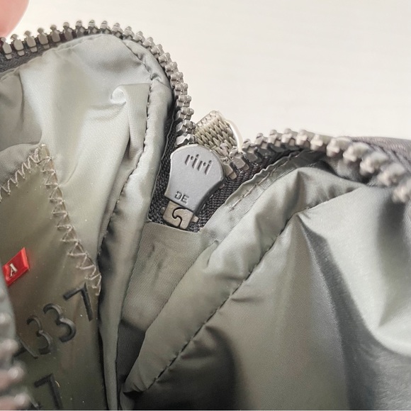 Prada 90s archive black tech fabric gray trim small multi pocket crossbody bag - Picture 7 of 9